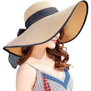Women's Folable FloppyHat,Wide Brim Sun Protection Straw Hat,Summer UVProtection